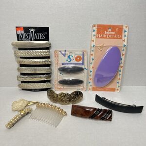 Vintage Lot Hair Barrettes Sekine Philips Clips Metal Comb VSO
